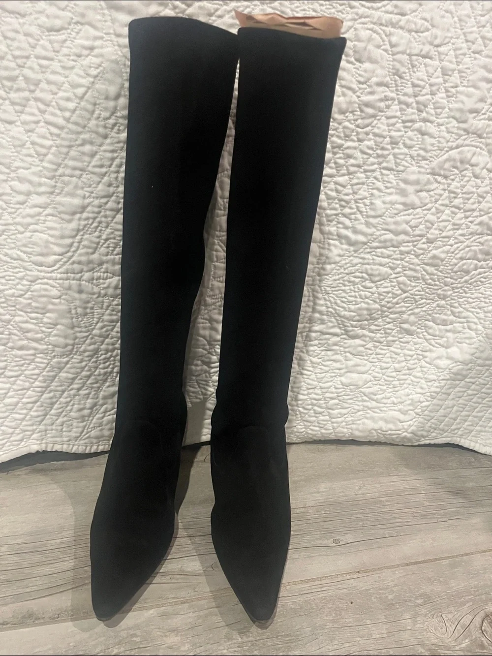 Black Over-the-Knee Pointed-Toe Boots